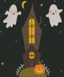 Goth Pumpkin House Diamond Paintings