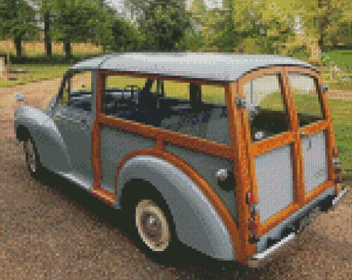 Grey Morris Minor Traveller Back Diamond Paintings