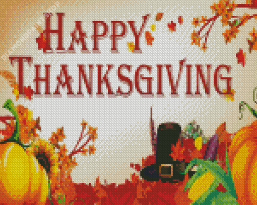 Happy Thanksgiving Illustration Diamond Paintings