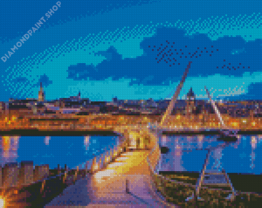 Londonderry Bridge At Night Diamond Paintings