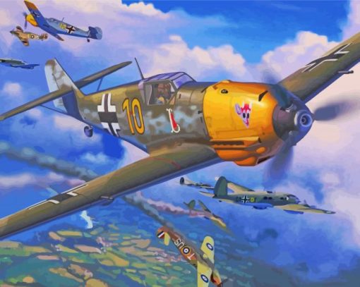 Messerschmitt Bf 109 Airplanes Diamond Paintings