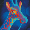 Neon Giraffe Eating Lollipop Diamond Paintings