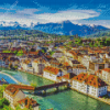 Panorama View Of Lucerne Switzerland Diamond Paintings