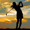 Sport Golf Lady Silhouette Diamond Paintings