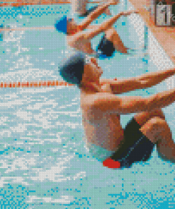 Swimmer On Block Diamond Paintings