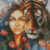 Tiger Woman Art Diamond Paintings