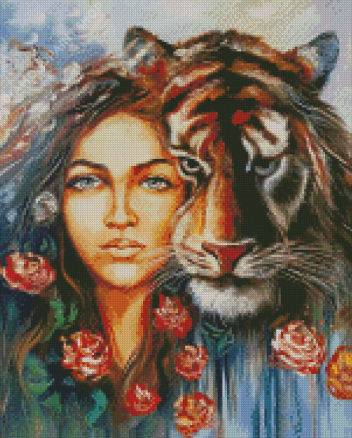 Tiger Woman Art Diamond Paintings