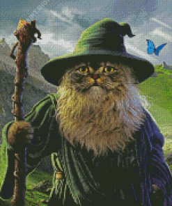 Wizard Cat With Beard Diamond Paintings