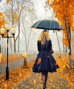 Aesthetic Autumn Lady Diamond Paintings