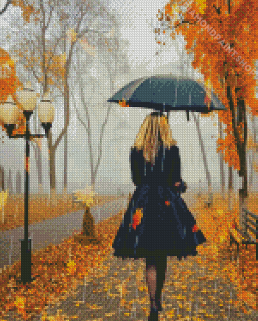 Aesthetic Autumn Lady Diamond Paintings