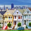 Alamo Square San Francisco Royalty Vintage Houses Diamond Paintings