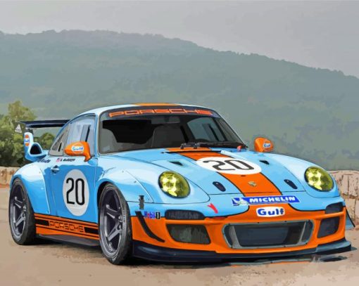 Gulf Porsche Sport Car Diamond Paintings