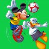 Mickey Mouse And Donald Duck Playing Football Diamond Paintings