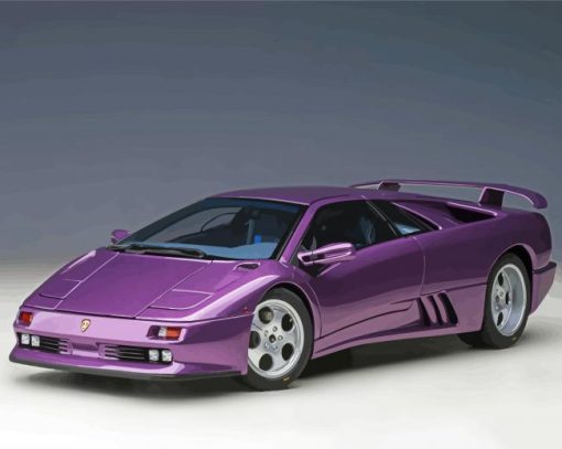 Purple Lamborghini Diablo Diamond Paintings