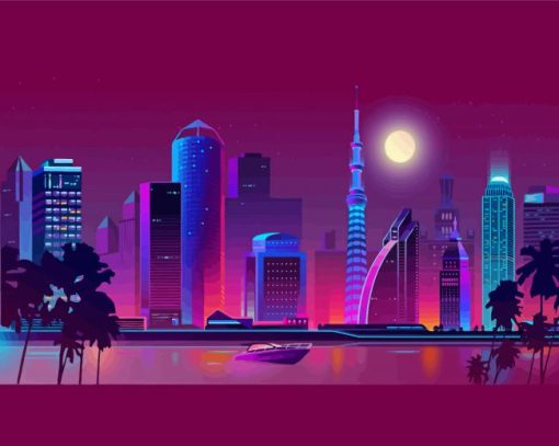 Purple City Diamond Paintings