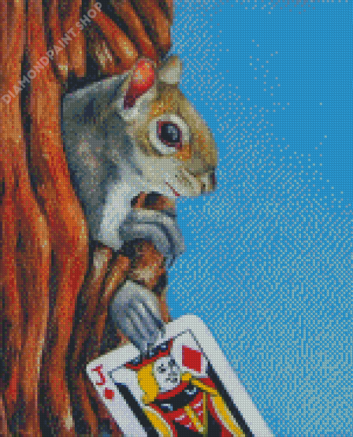 Squirrel Stole Jack Of Diamonds Card Diamond Paintings