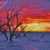 Sunset Menindee Lake Diamond Paintings