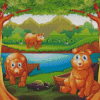 Three Bears Cartoon Diamond Paintings