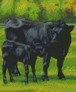 Aberdeen Angus Cows Diamond Paintings