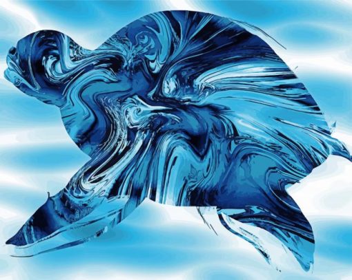 Abstract Blue Turtle Diamond Paintings