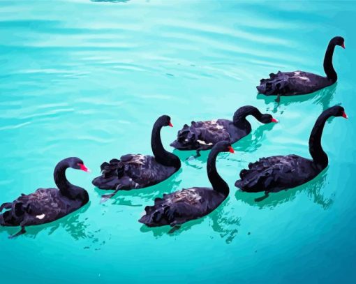 Aesthetic Black Swans Diamond Paintings