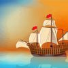 Aesthetic Sail Ship In Sea Diamond Painting