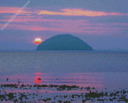 Ailsa Craig Seascape At Sunset Diamond Paintings