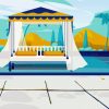 Beach Cabanas Illustration Diamond Paintings