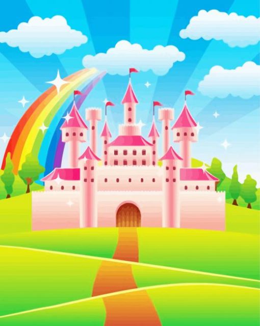 Cartoon Rainbow Castle Diamond Paintings