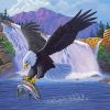 Eagles With Waterfall Falls Diamond Painting