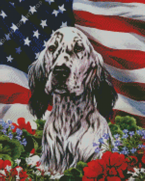 English Setter Dog Diamond Painting