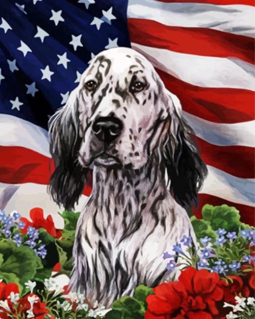 English Setter Dog Diamond Painting