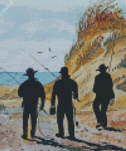 Friends Fishing Art Diamond Paintings