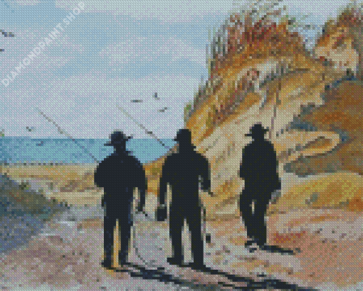 Friends Fishing Art Diamond Paintings