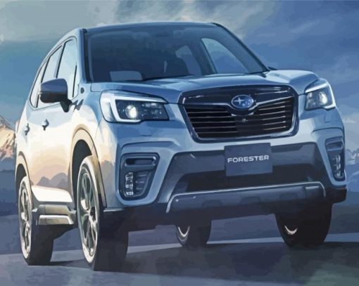 Grey Subaru Forester Car Diamond Paintings