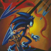 Hedgehog Sonic With Sword Diamond Painting