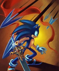 Hedgehog Sonic With Sword Diamond Painting