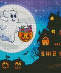 Illustration Halloween Ghost Diamond Painting