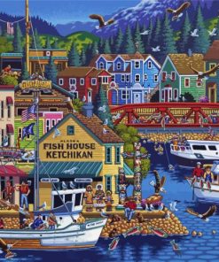 Ketchikan Building Art Diamond Paintings