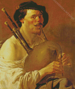 Man Playing Bagpipes Art Diamond Paintings