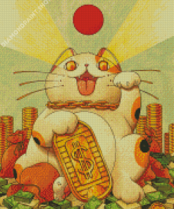 Maneki Neko Japanese Lucky Cat Diamond Paintings