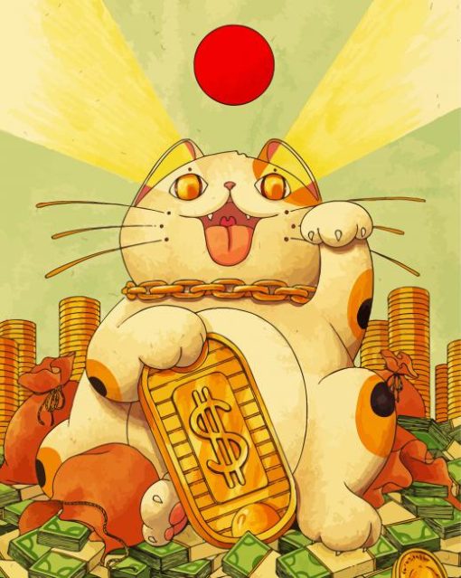 Maneki Neko Japanese Lucky Cat Diamond Paintings