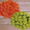 Orange And Green Flowers Bouquets Diamond Paintings