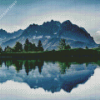 Peaceful Landscape Mountains Reflection Diamond Painting