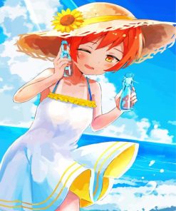 Rin Hoshizora In Beach Diamond Paintings