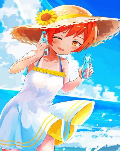 Rin Hoshizora In Beach Diamond Paintings