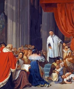 Saint Vincent De Paul Preaching To The Court Of Louis XIII By Paul Delaroche Diamond Paintings