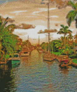 Scenic Canal Florida Diamond Paintings