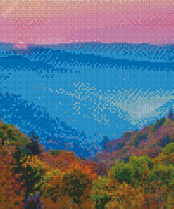 Smoky Mountain Illustrattion Diamond Paintings