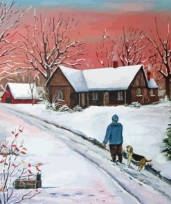 Snow Farmhouse Art Diamond Paintings